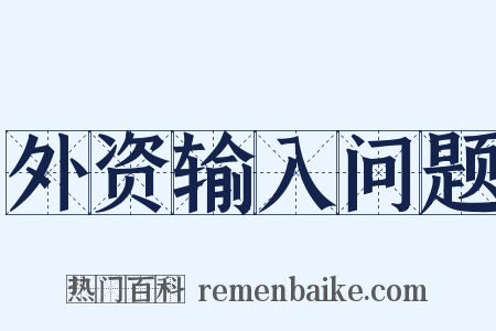 外资输入问题是什么意思的图片